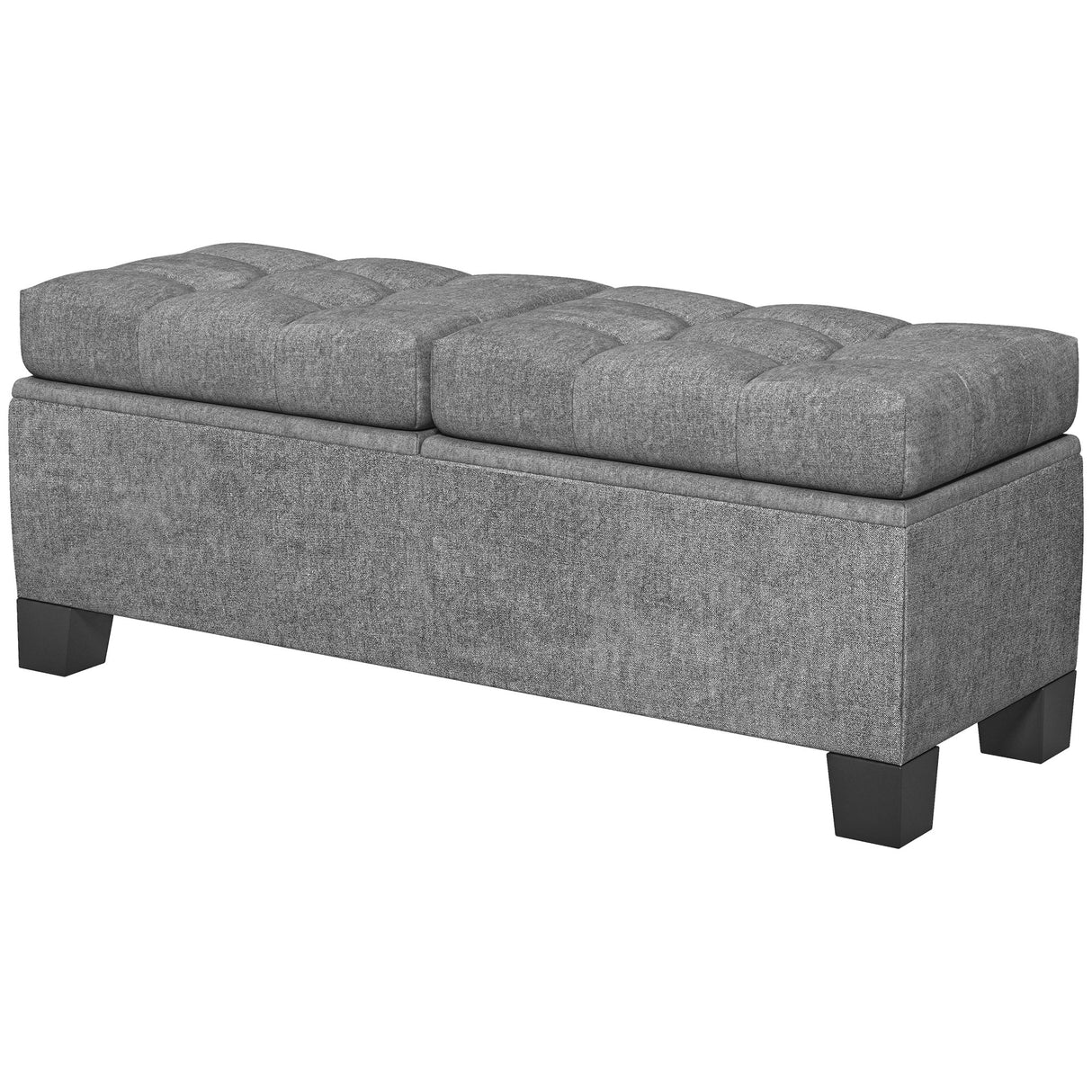 easycomfort easycomfort panca fondoletto contenitore in tessuto con imbottitura trapuntata 116x41x47cm grigio