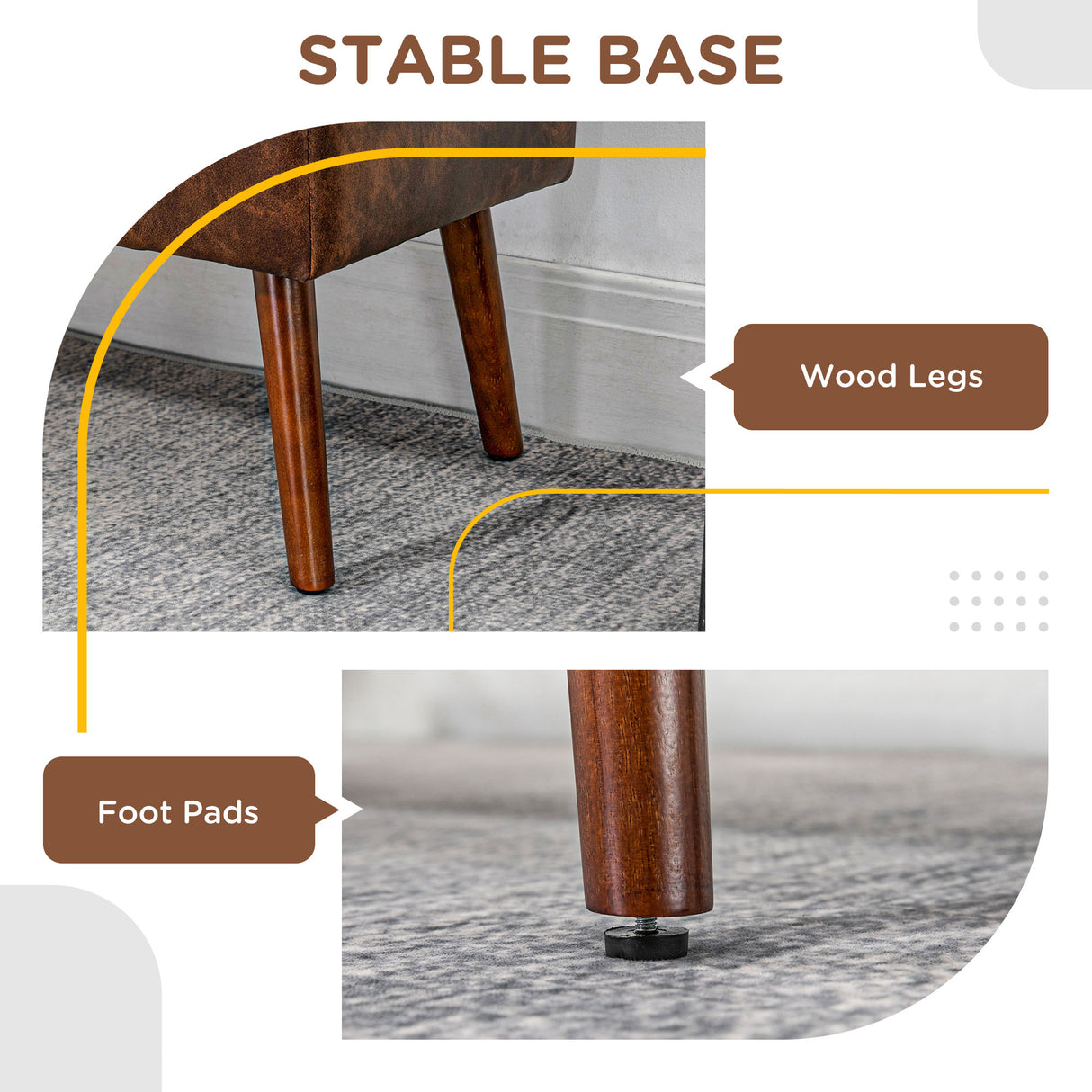 easycomfort easycomfort panca fondoletto e da ingresso imbottita con rivestimento in pu 114x38x42cm marrone