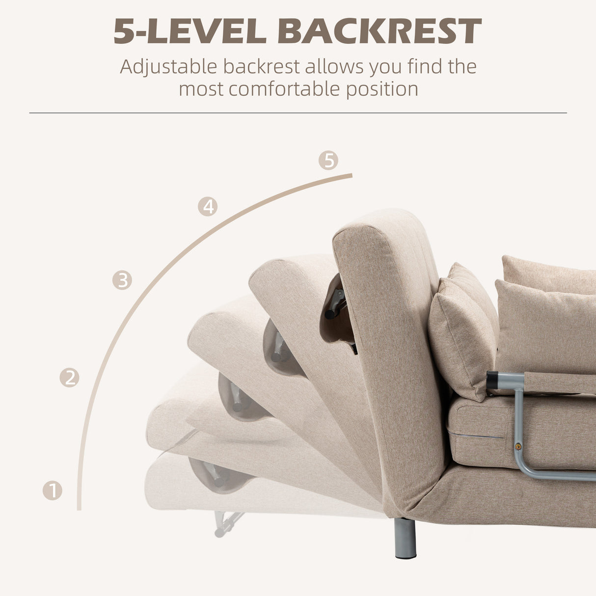 easycomfort easycomfort divano letto 2 posti letto 1 piazza in acciaio e tessuto con 4 cuscini crema ean 8055776914848