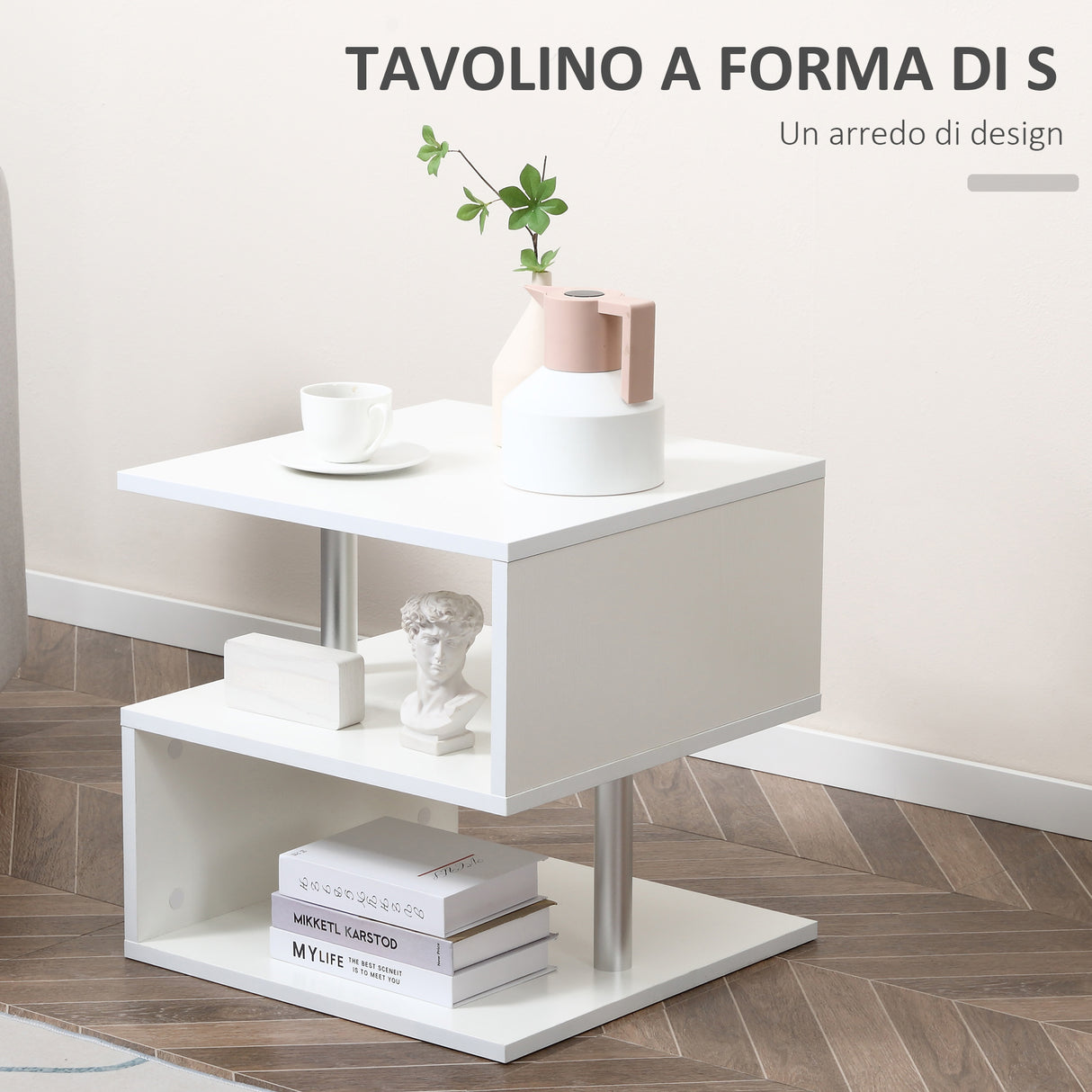 easycomfort easycomfort moderno tavolino basso da salotto in legno bianco 50x50x50cm ean 8054111847926