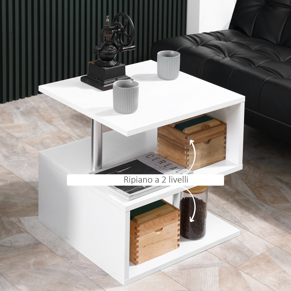 easycomfort easycomfort moderno tavolino basso da salotto in legno bianco 50x50x50cm ean 8054111847926