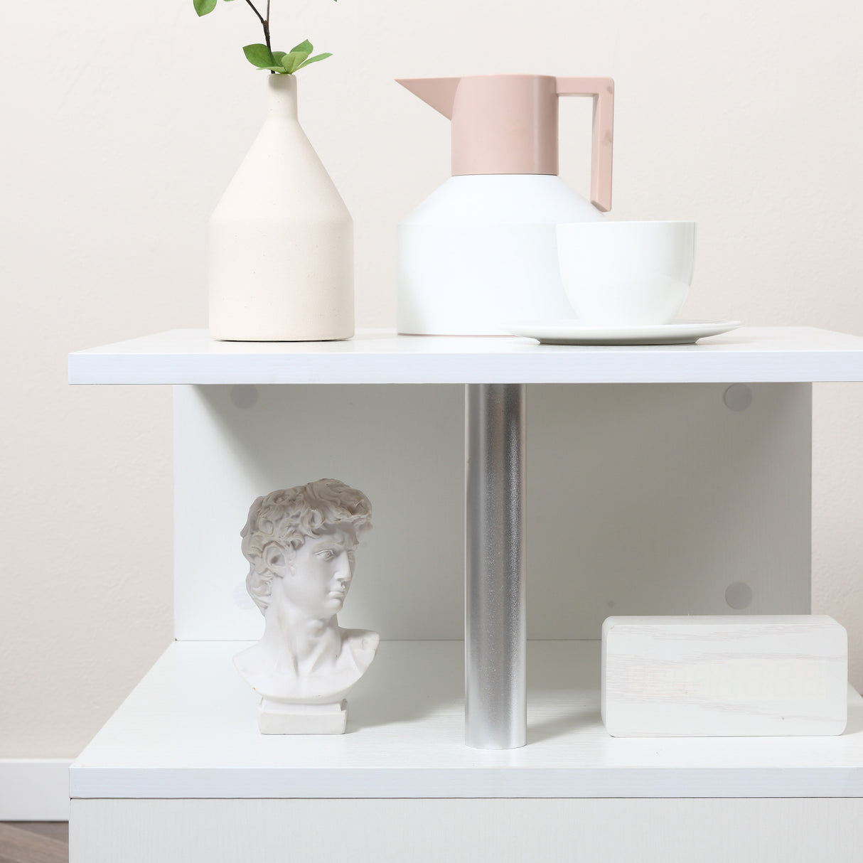 easycomfort easycomfort moderno tavolino basso da salotto in legno bianco 50x50x50cm ean 8054111847926