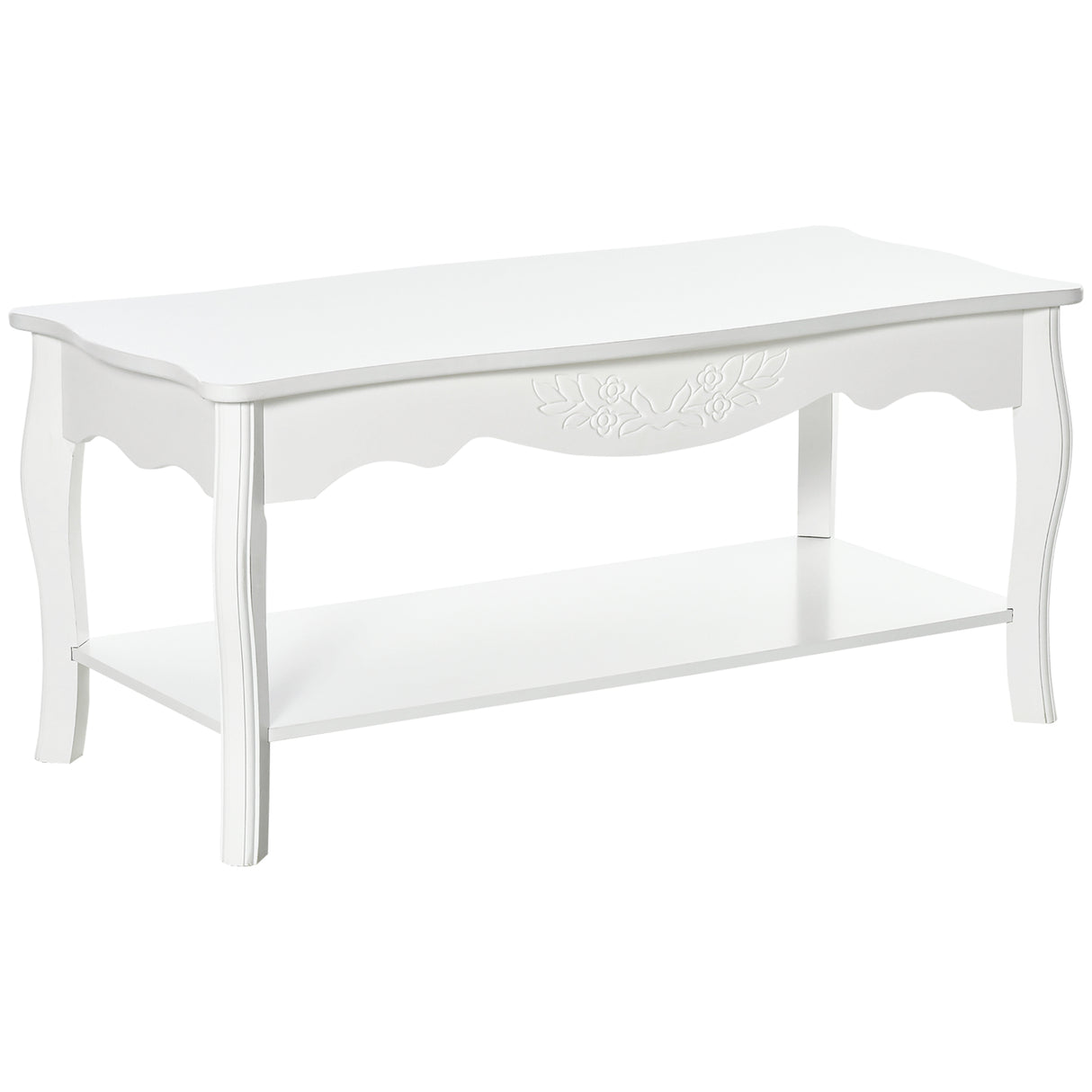 easycomfort easycomfort tavolino da caffe basso in legno bianco 94x44x42cm ean 8054144137254