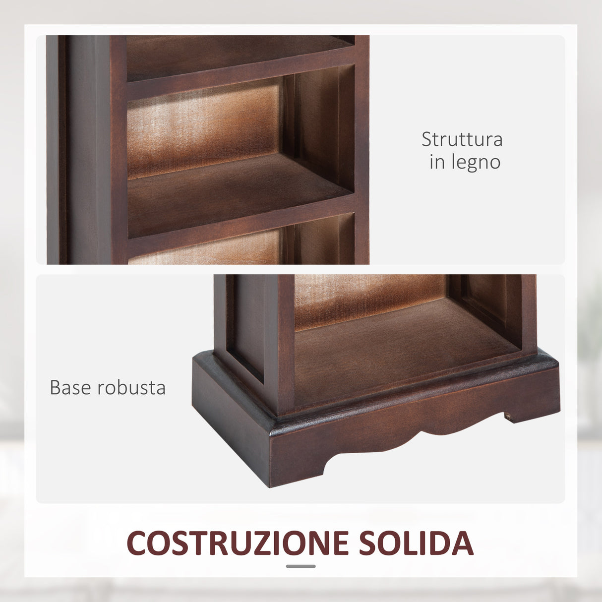 easycomfort easycomfort mobiletto 5 ripiani in legno marrone 30x17x90cm ean 8054144131269