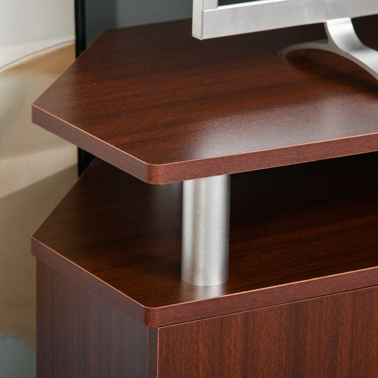 easycomfort easycomfort mobile porta tv classico da soggiorno con 2 ripiani marrone 120x39 5x52cm ean 8054144130132