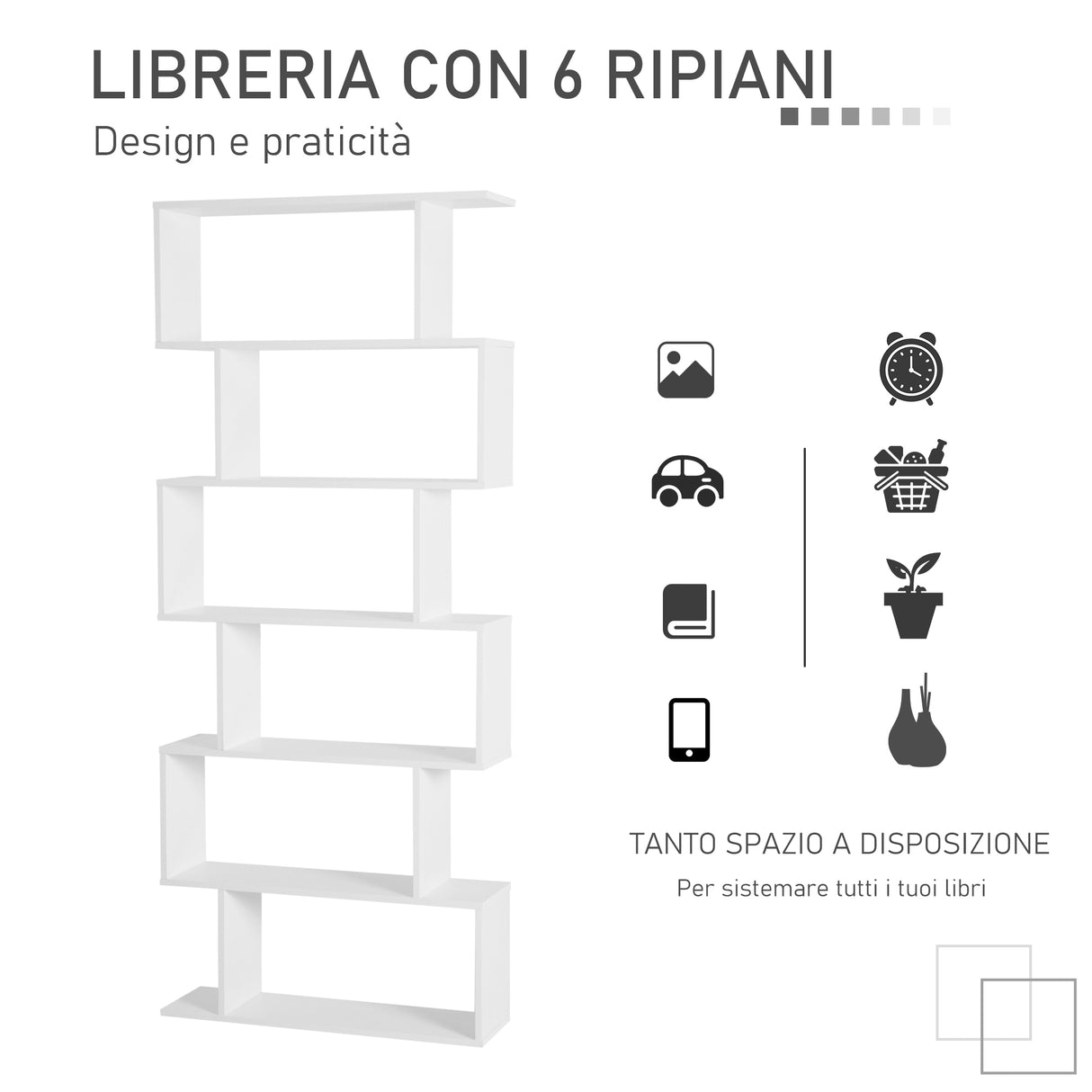 easycomfort easycomfort libreria di design moderno scaffale bianco 80x23x192cm ean 8054111844444