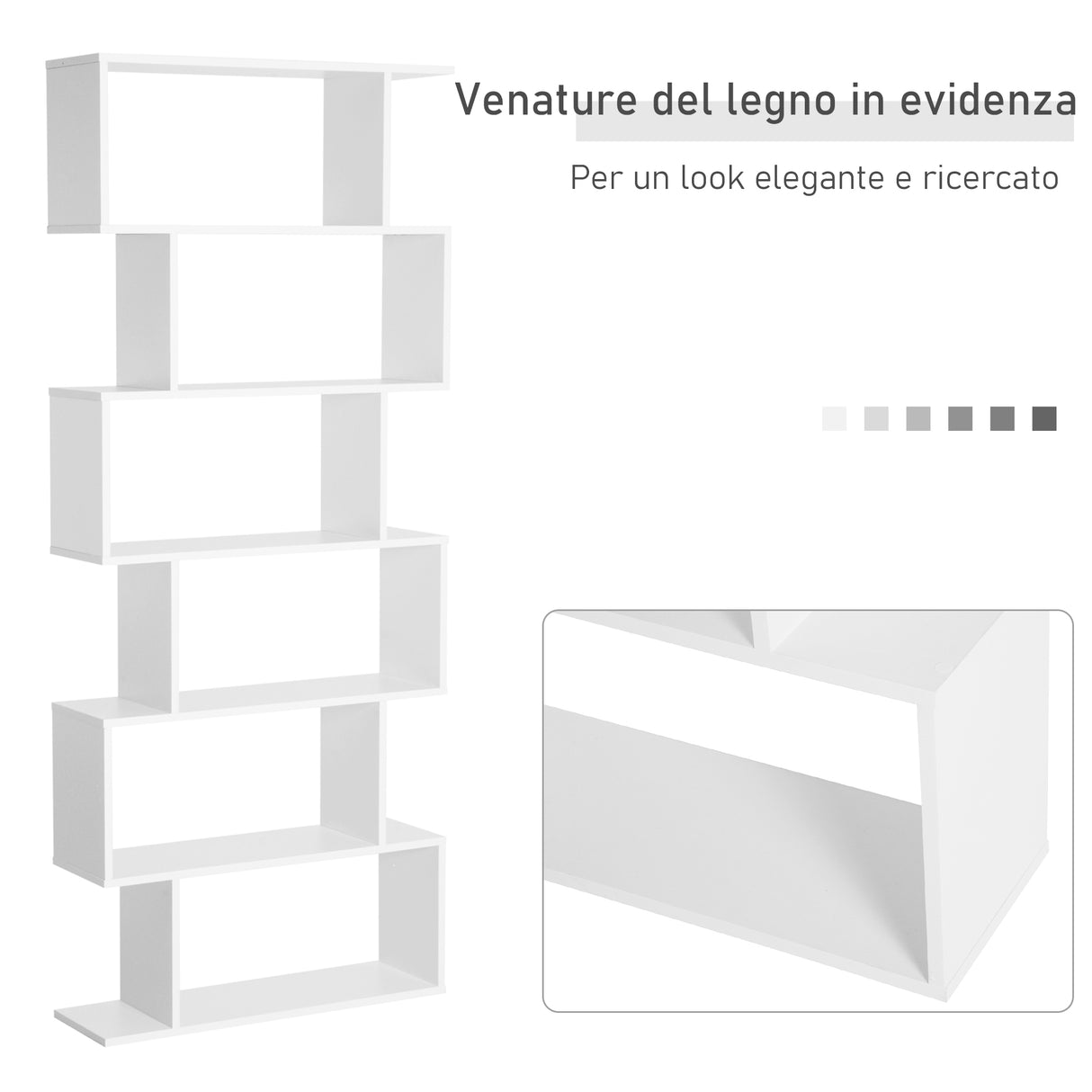 easycomfort easycomfort libreria di design moderno scaffale bianco 80x23x192cm ean 8054111844444