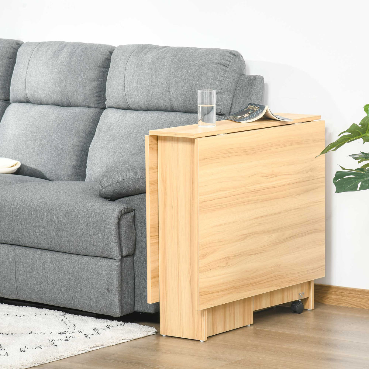 easycomfort easycomfort tavolo da pranzo pieghevole legno naturale 140x80x74cm ean 8054111844710