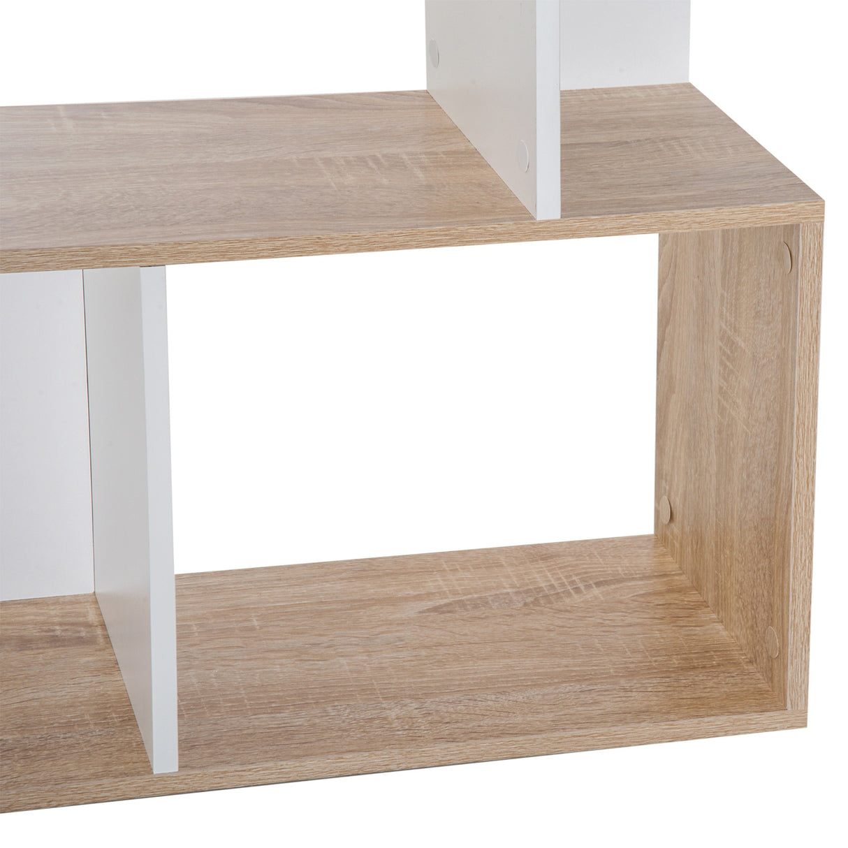 easycomfort easycomfort libreria di design moderno 4 ripiani legno naturale e bianco 60x24x148cm ean 8054111844291
