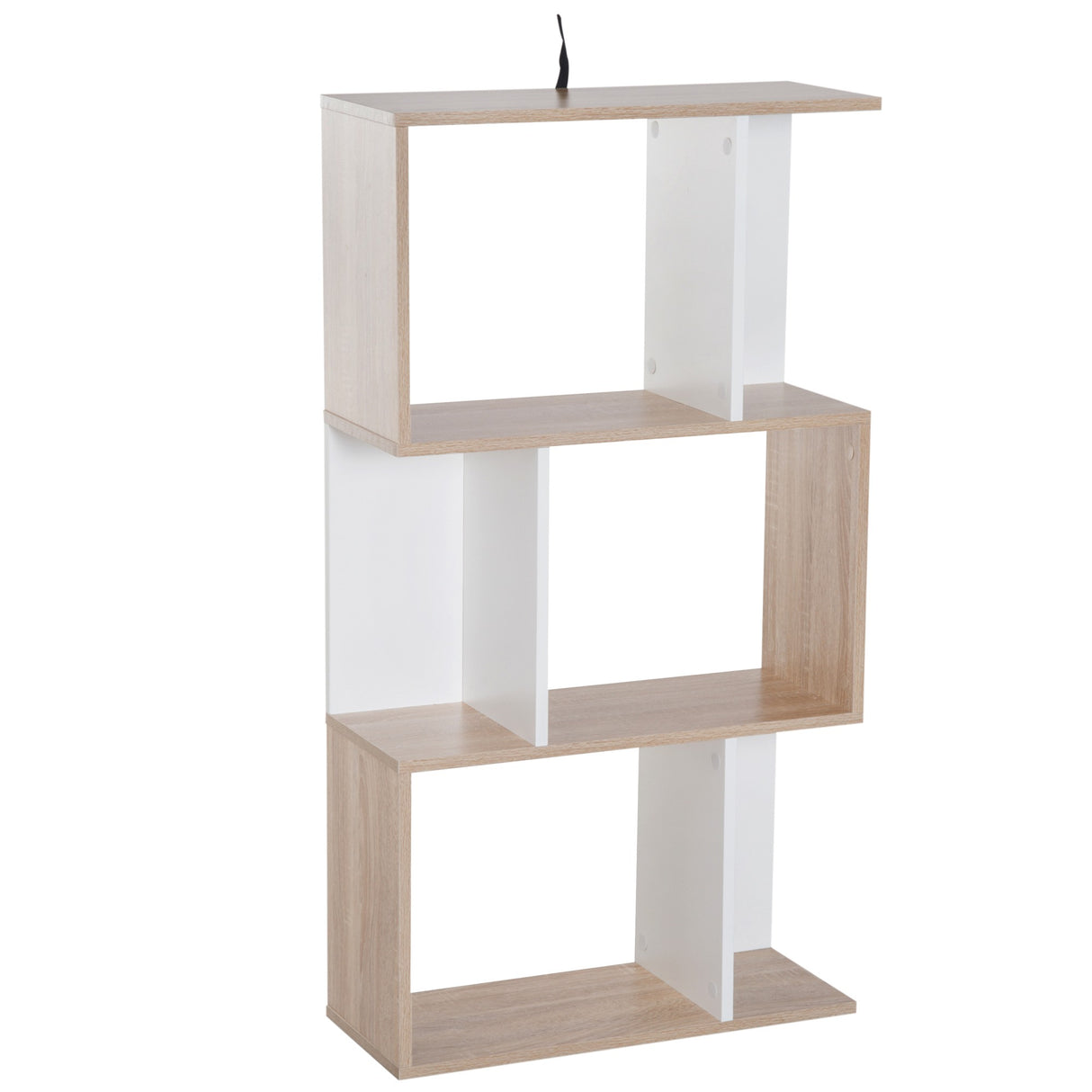 easycomfort easycomfort libreria da parete moderna con 3 ripiani legno naturale e bianco 60x24x111.4cm ean 8054111841740