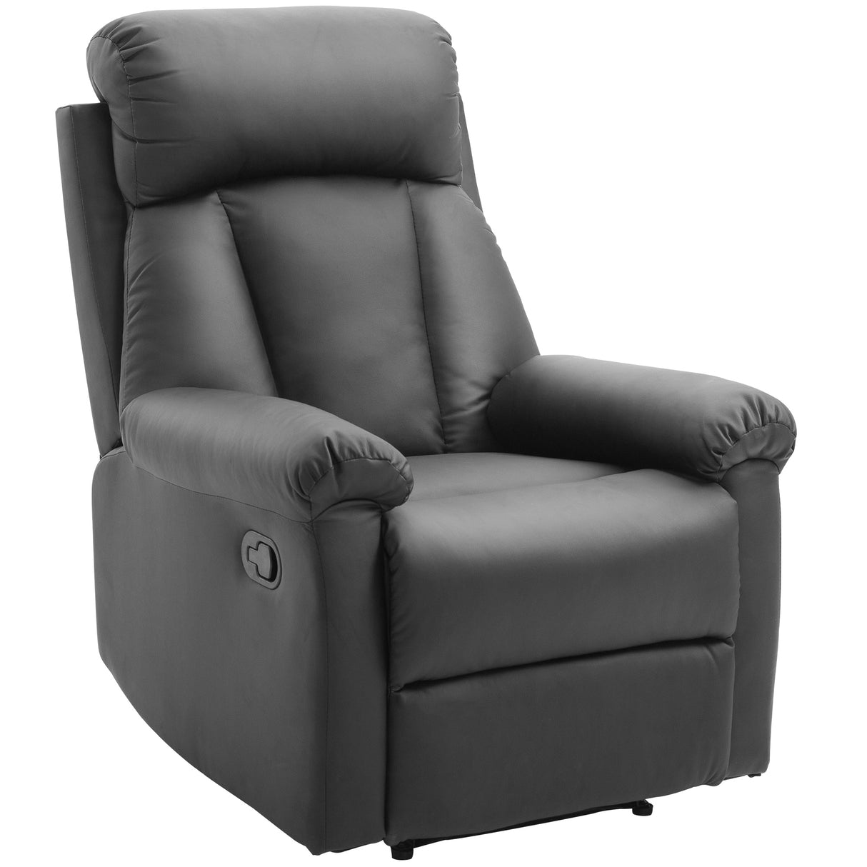 easycomfort easycomfort poltrona relax reclinabile imbottita ergonomica con poggiapiedi ecopelle 80 97 107cm nero ean 8055776912912