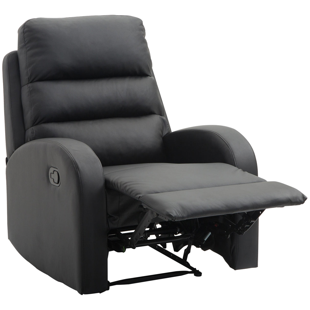 easycomfort easycomfort poltrona relax reclinabile con poggiapiedi in ecopelle nero ean 8055776911762