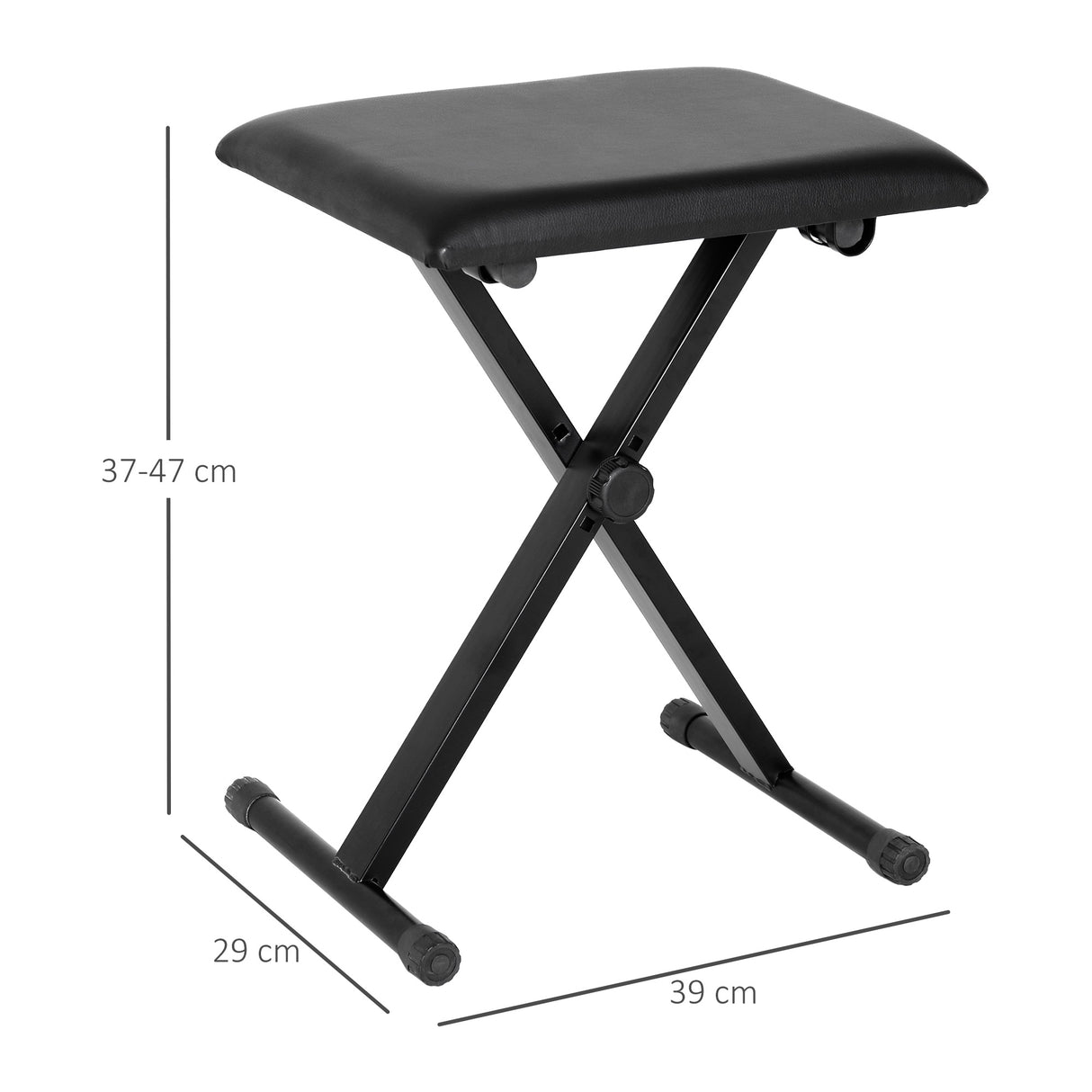 easycomfort easycomfort sgabello imbottito per pianoforte pieghevole con altezza regolabile nero 39x29x51cm ean 8054111840583