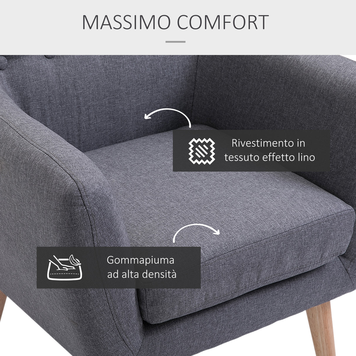 easycomfort easycomfort sedia poltroncina di design camera soggiorno moderna grigia ean 8055776915784