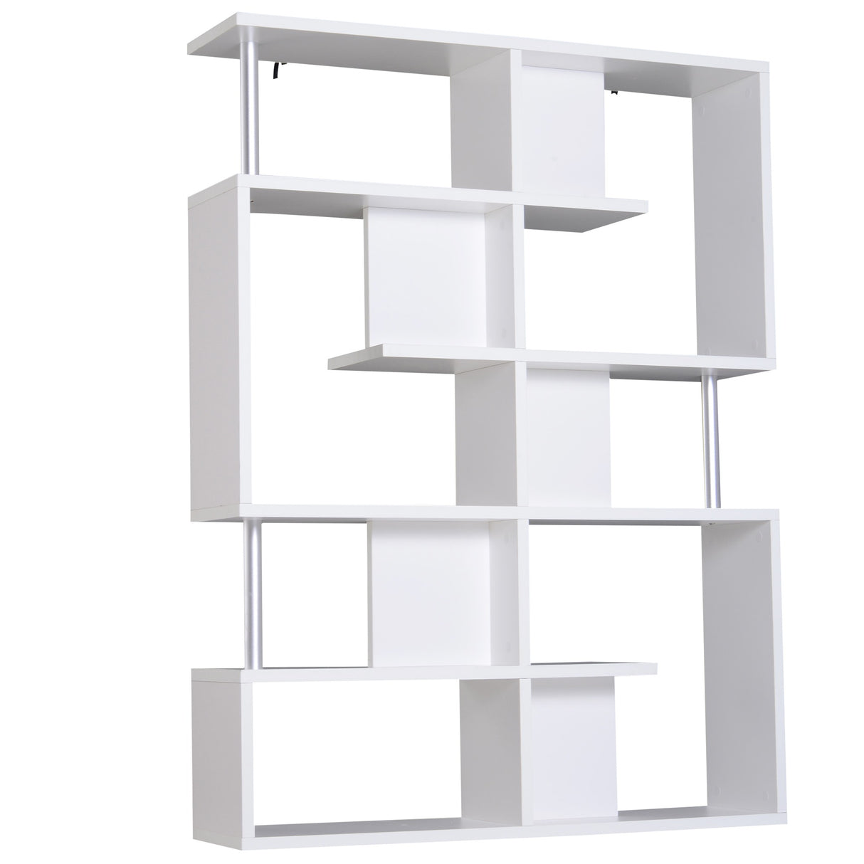 easycomfort easycomfort mobile a scaffali libreria 5 livelli in legno bianco 120x28 6x160cm