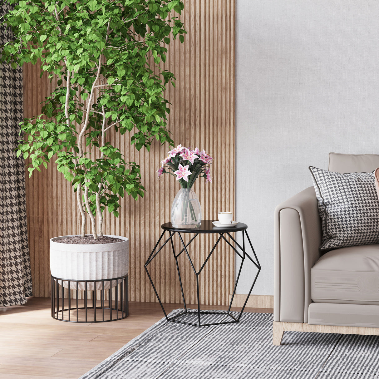 easycomfort easycomfort tavolino geometrico di design in acciaio nero 54x54x44cm ean 8054144130392