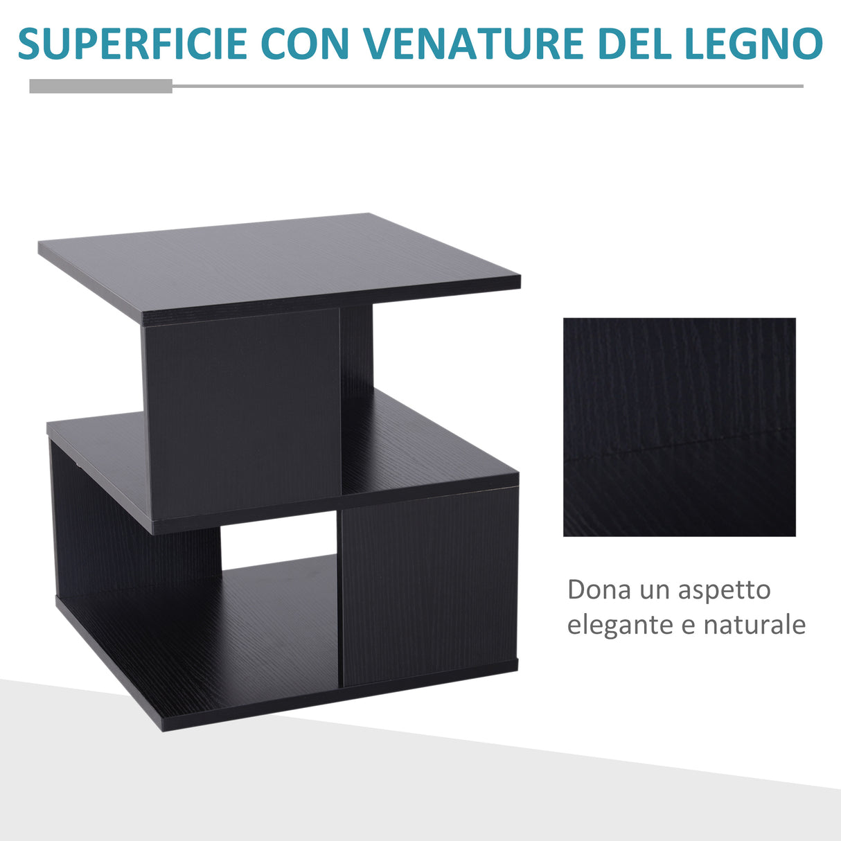 easycomfort easycomfort tavolino da salotto in legno nero