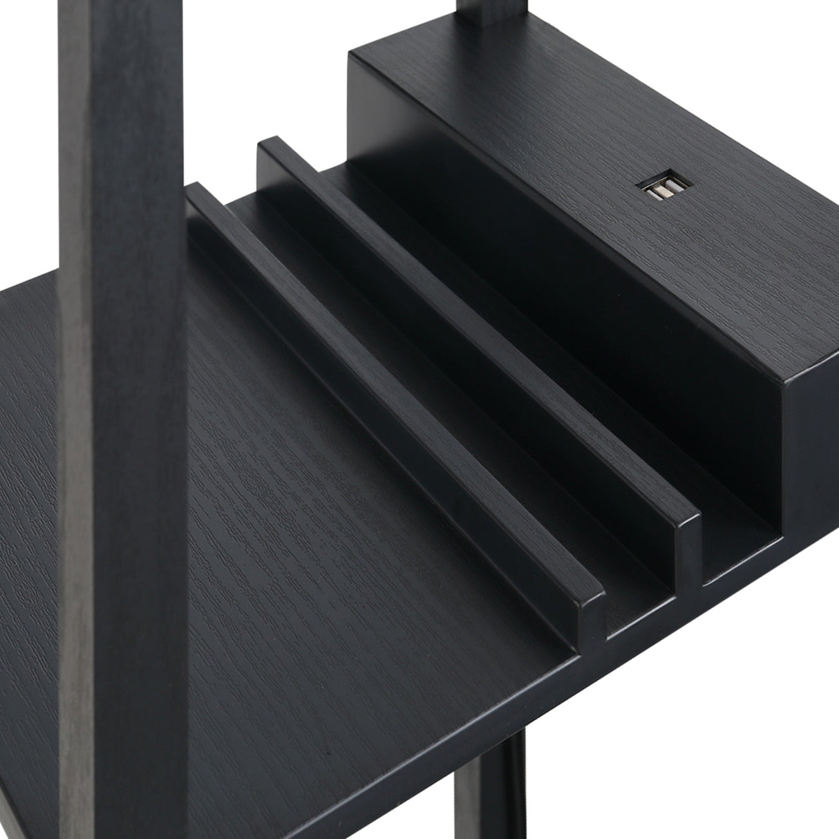 easycomfort easycomfort lampada da terra design elegante con 3 mensole e 2 porte usb paralume 39cm lampadine e27 nero 26 x 26 x 160cm ean 8054144133096