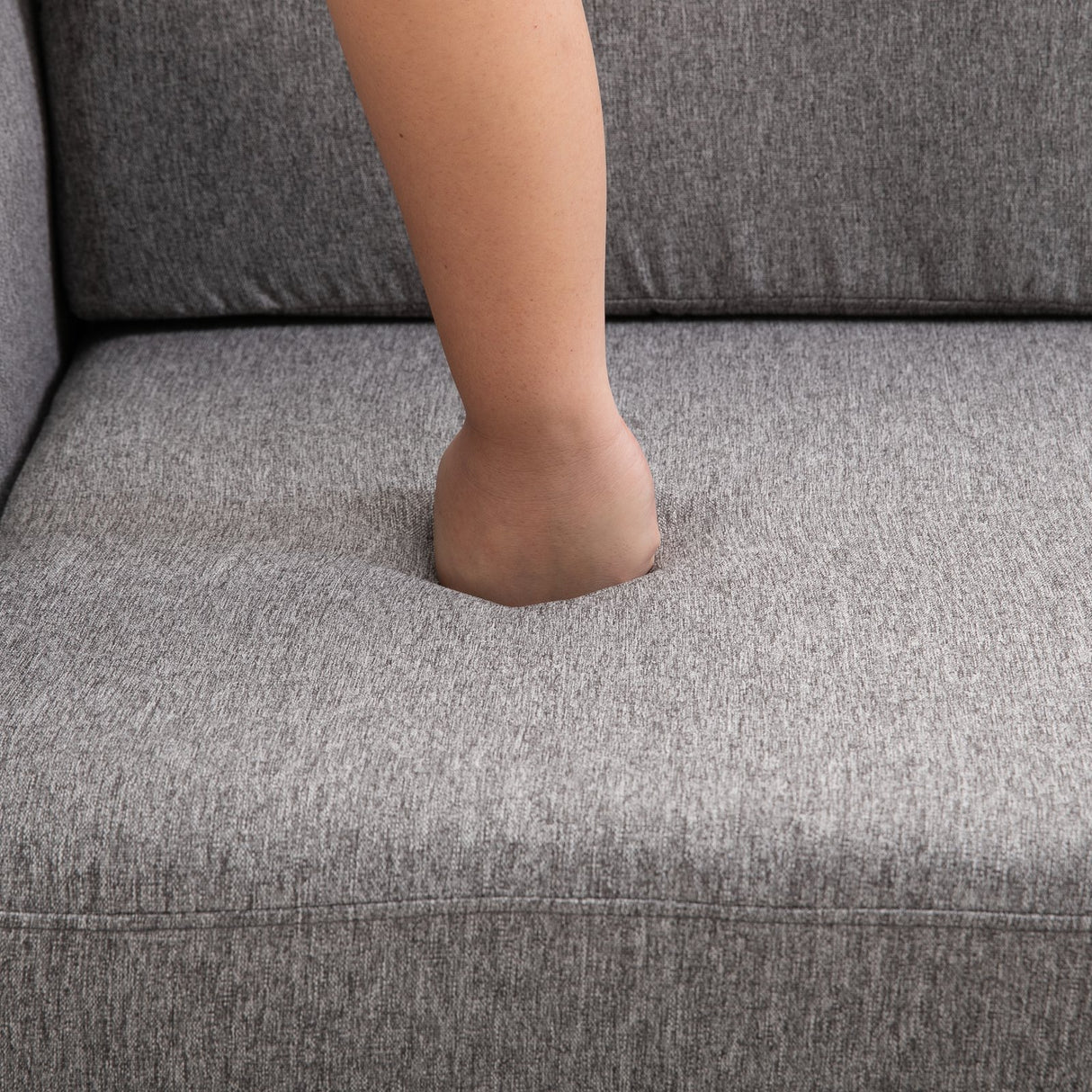 easycomfort easycomfort divano due posti con rivestimento in lino grigio e struttura in legno 65 x 141 x 78cm ean 8055776914701