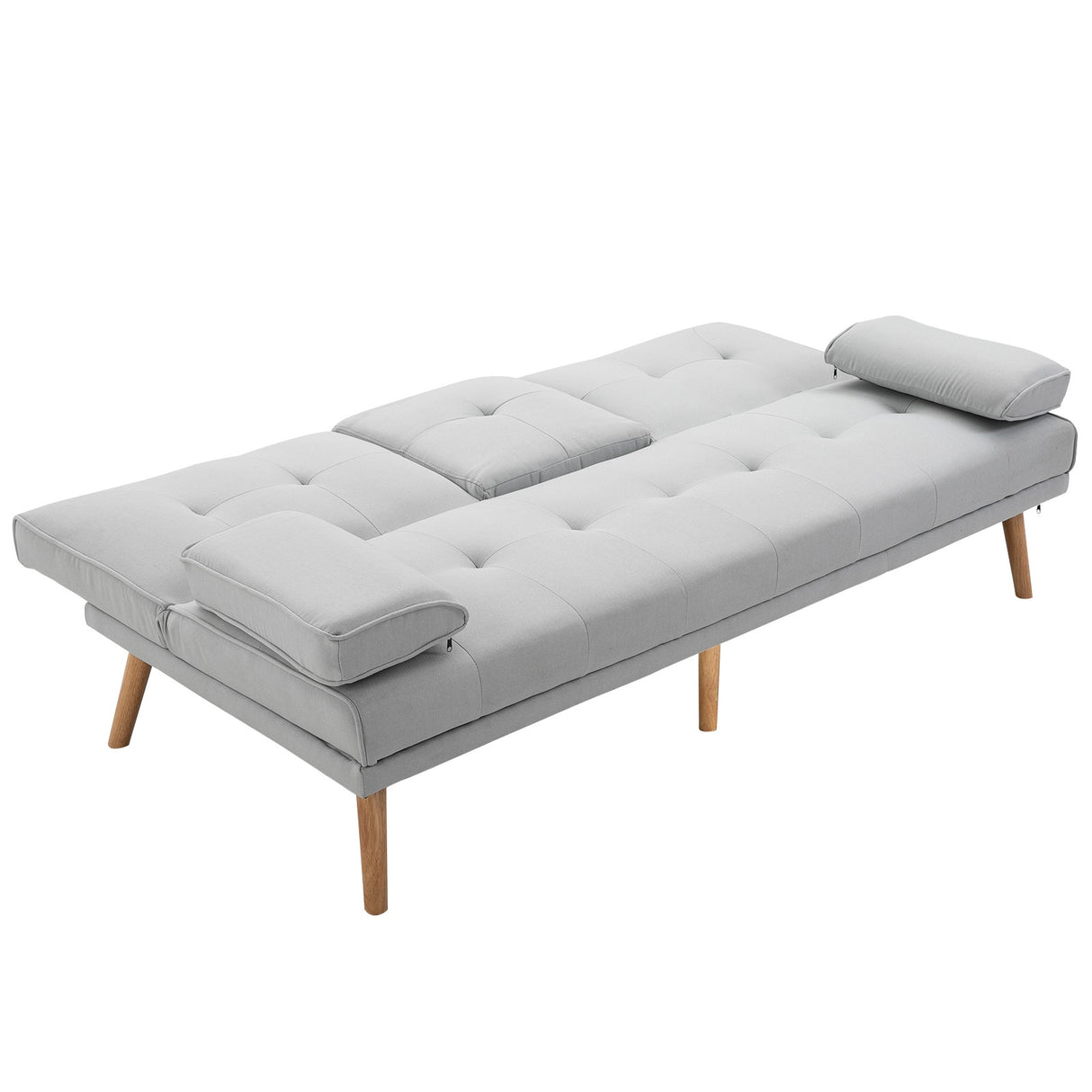 easycomfort easycomfort divano letto con tavolino a ribalta e piedini in legno massello grigio ean 8054144132129