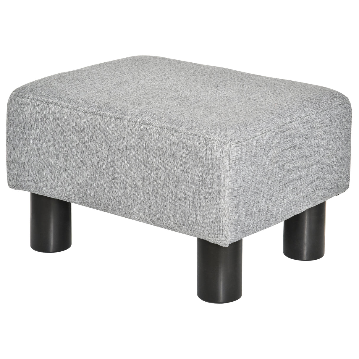 easycomfort easycomfort pouf poggiapiedi in tessuto effetto lino imbottito 40x30x24cm grigio