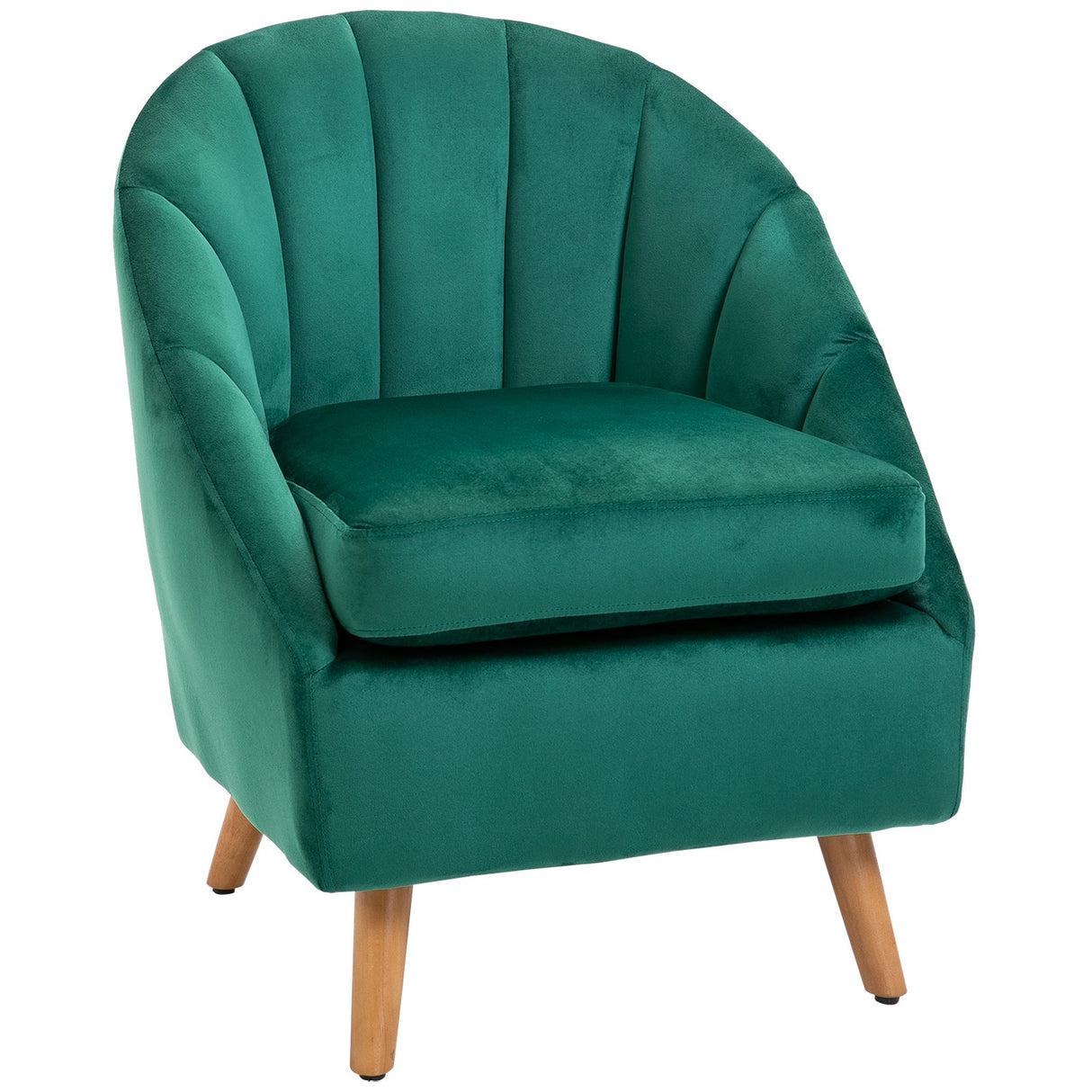 easycomfort easycomfort poltroncina con rivestimento in velluto verde e gambe in legno ean 8055776910642