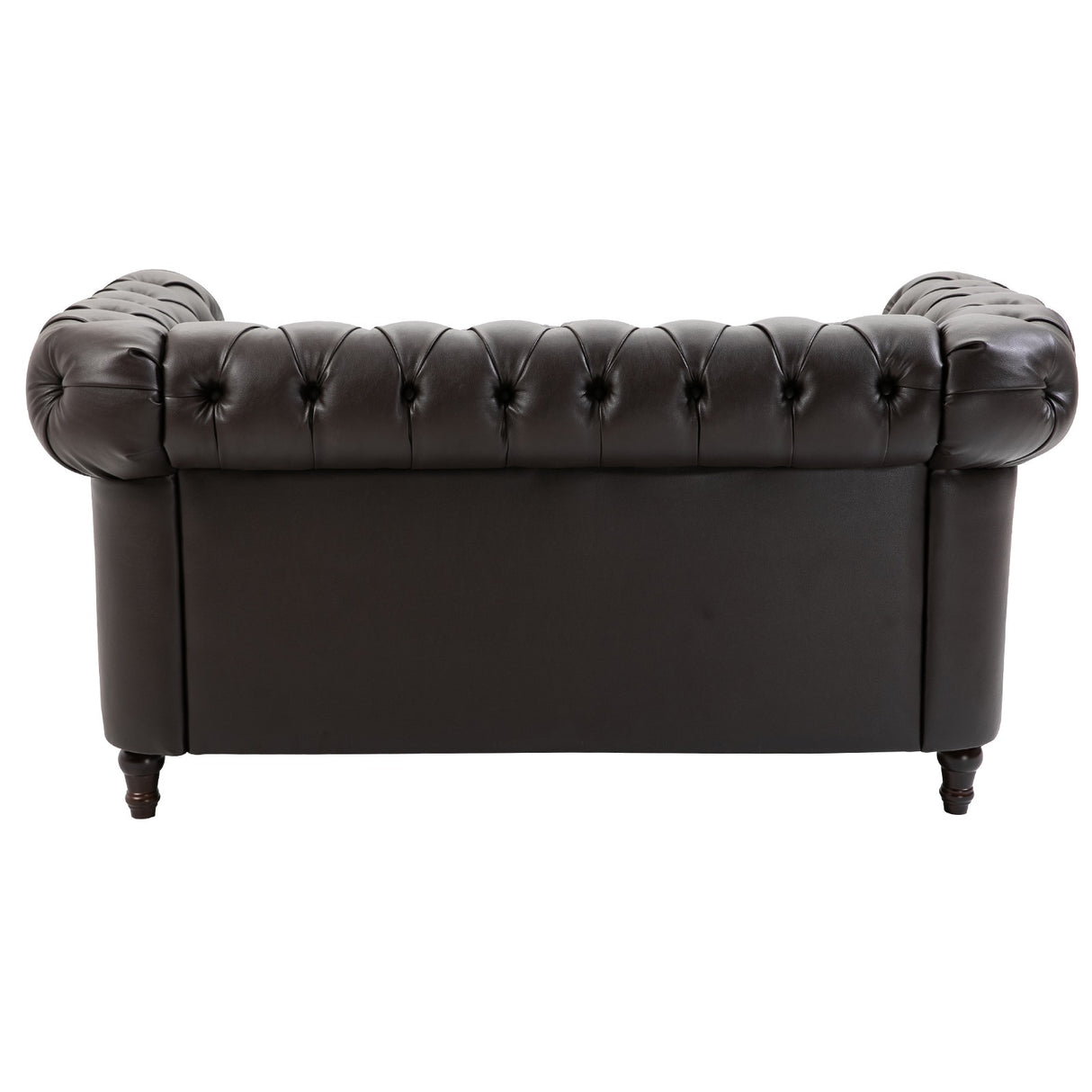 easycomfort easycomfort divano chesterfield due posti trapuntato in ecopelle marrone scuro 160 x 84 x 80 cm