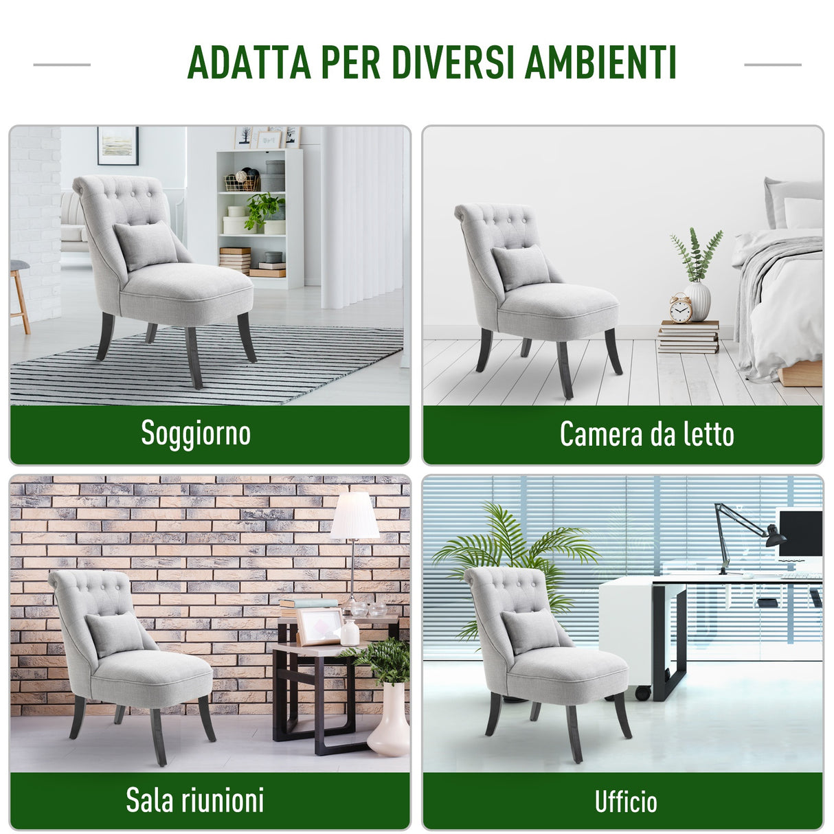 easycomfort easycomfort poltroncina imbottita in legno e lino con cuscino sfoderabile grigio ean 8054144134956