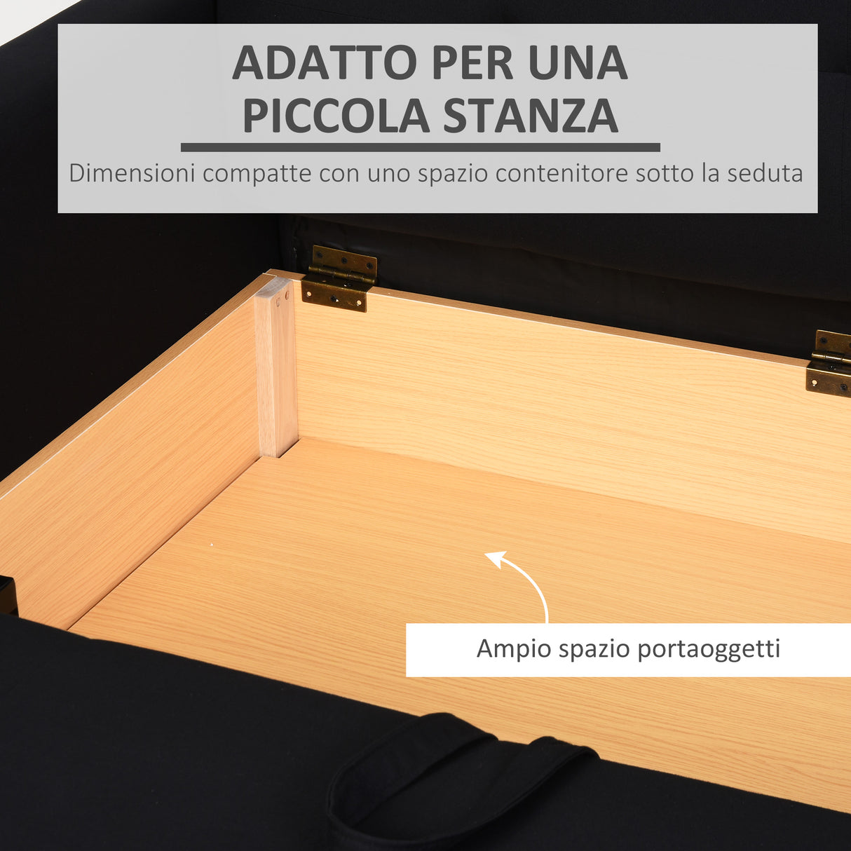 easycomfort easycomfort divano letto 2 posti con spazio portaoggetti per soggiorno e camera in policotone e gommapiuma grigio
