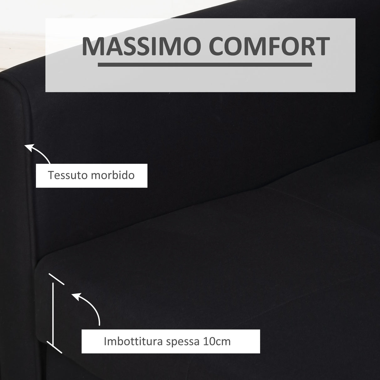 easycomfort easycomfort divano letto 2 posti con spazio portaoggetti per soggiorno e camera in policotone e gommapiuma grigio