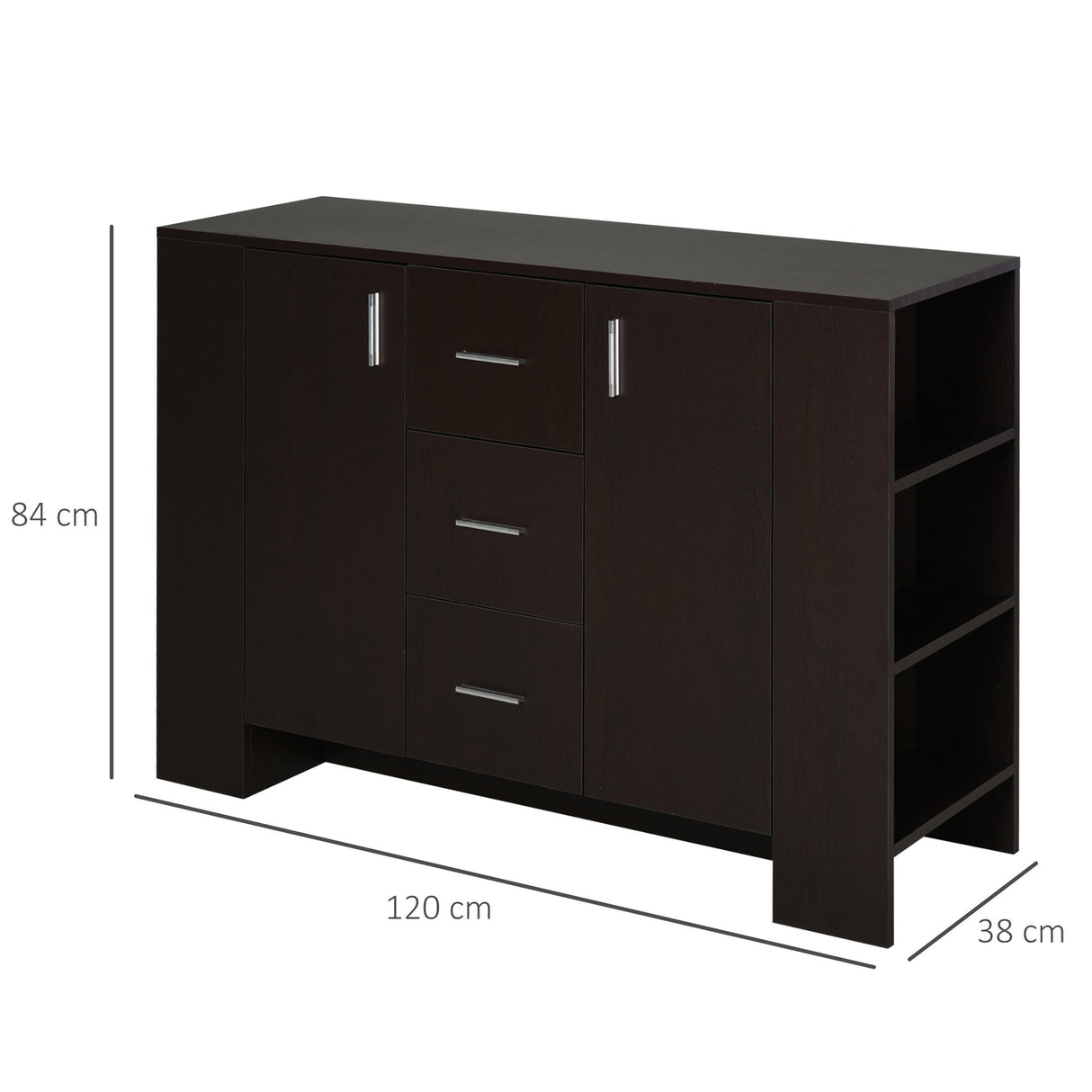 easycomfort easycomfort credenza con 2 ante 3 cassetti e 3 ripiani in legno scuro ean 8054111848381