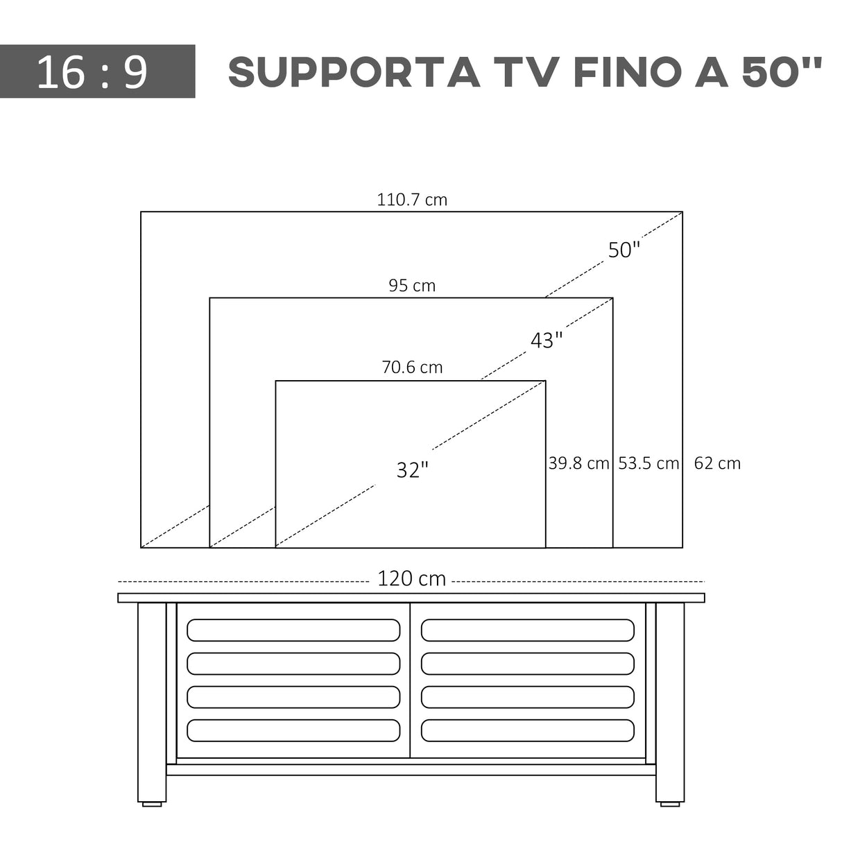 easycomfort easycomfort mobile tv con 3 scomparti aperti 2 armadietti e piano dappoggio mobile per tv fino a 50 in truciolato 105x40x52cm bianco e legno