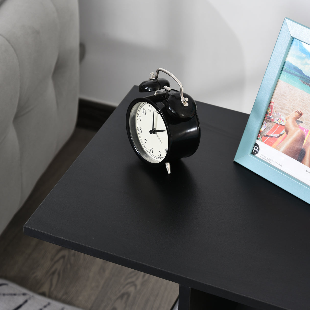 easycomfort easycomfort tavolino da salotto a c con 2 ripiani aperti e 4 ruote girevoli 45x35x58 cm nero