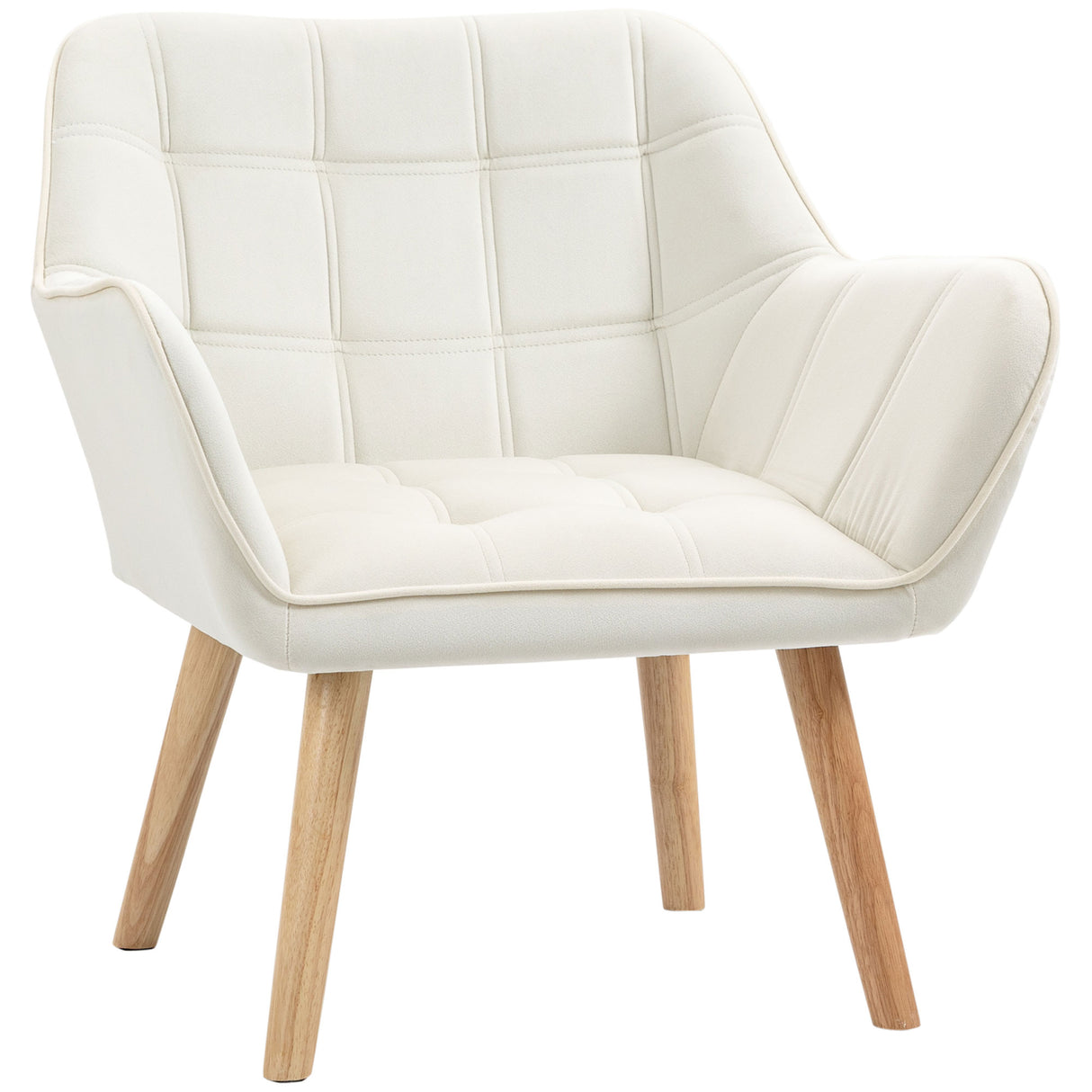 easycomfort easycomfort poltrona design scandinava in legno ed effetto velluto crema per soggiorno o ufficio 68 5x61x72 5 cm