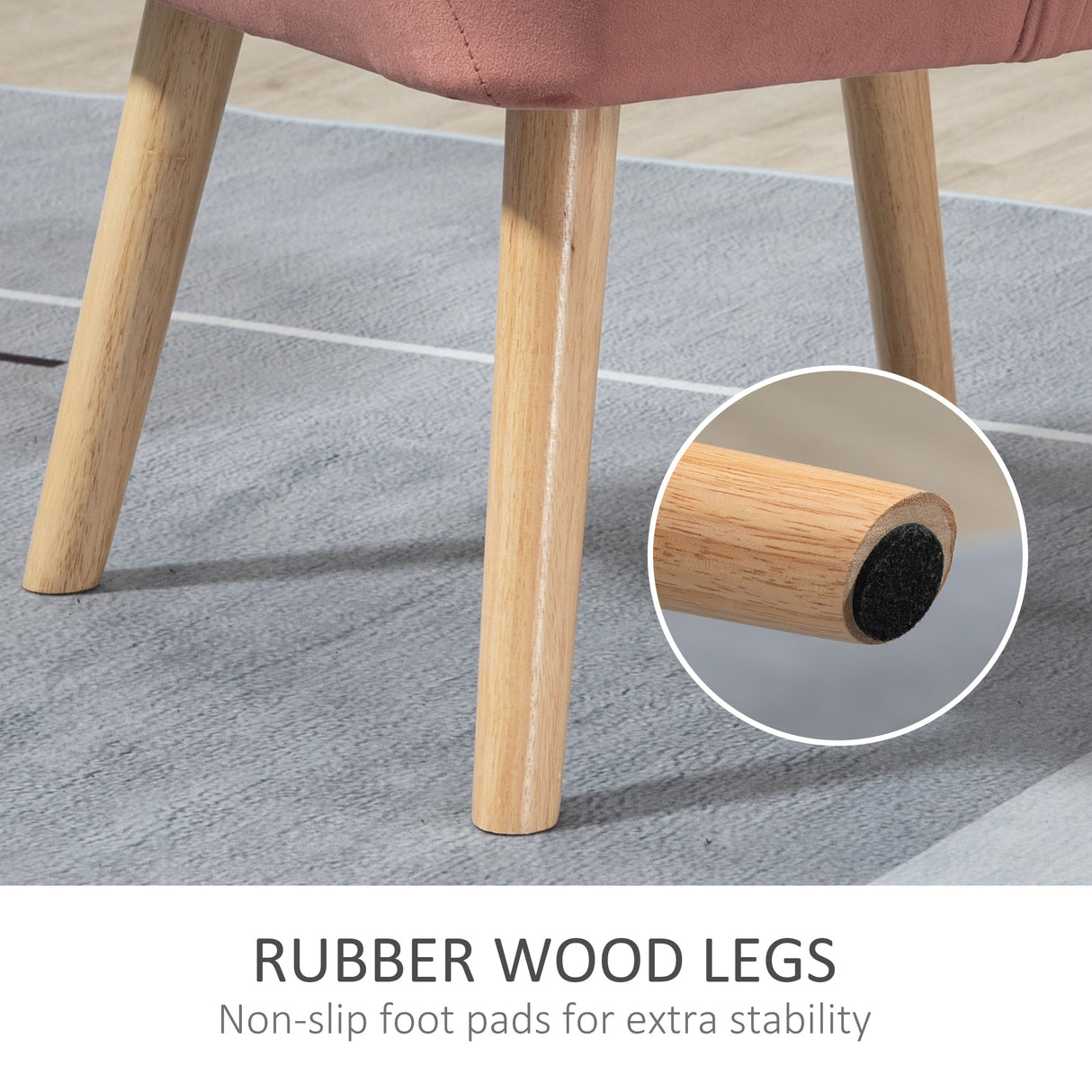 easycomfort easycomfort poltroncina stile nordico in legno ed effetto velluto rosa per soggiorno o ufficio 68 5x61x72 5 cm