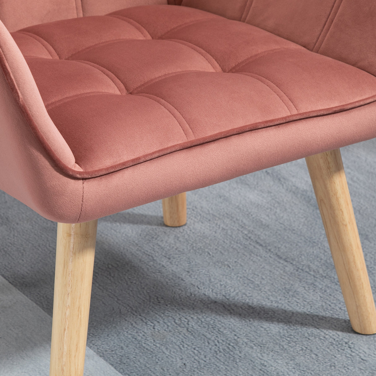 easycomfort easycomfort poltroncina stile nordico in legno ed effetto velluto rosa per soggiorno o ufficio 68 5x61x72 5 cm