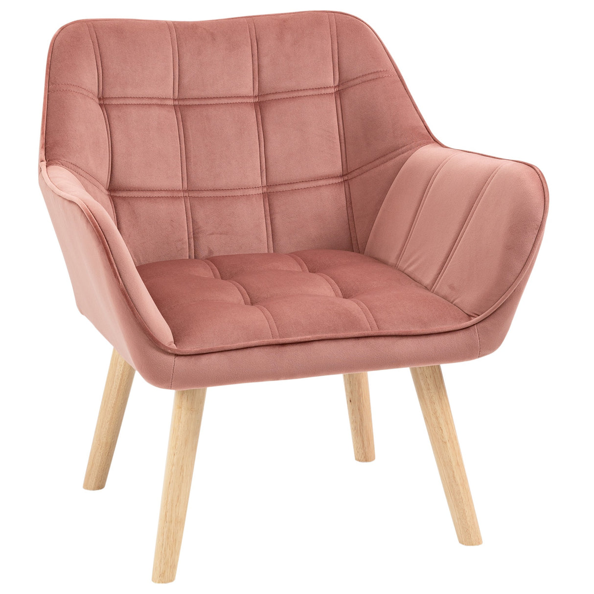easycomfort easycomfort poltroncina stile nordico in legno ed effetto velluto rosa per soggiorno o ufficio 68 5x61x72 5 cm