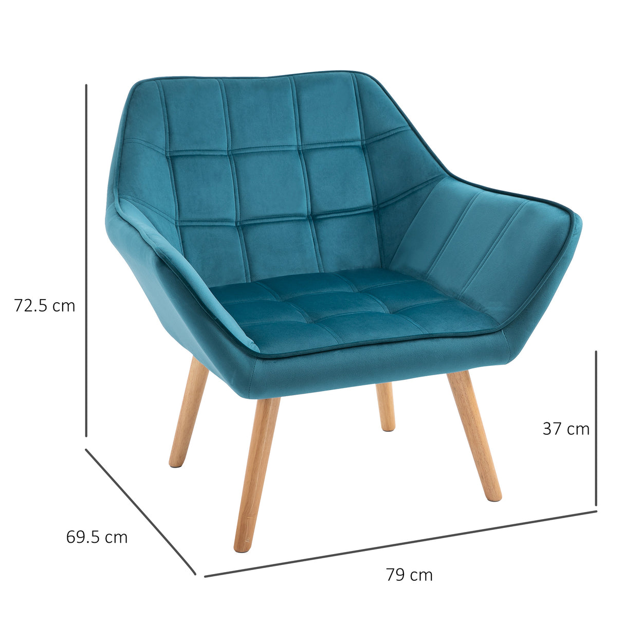 easycomfort easycomfort poltroncina dal design scandinavo in legno e velluto color petrolio ean 8055776913292