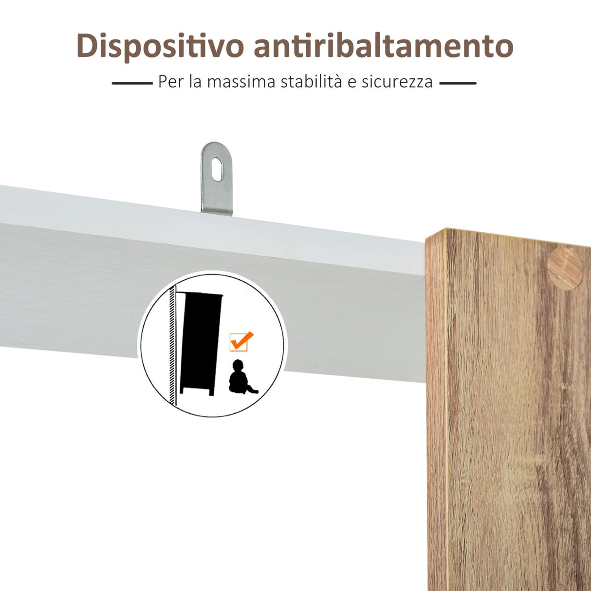 easycomfort easycomfort scaffale libreria a parete in legno color rovere e bianco con 5 ripiani ean 8054111845434