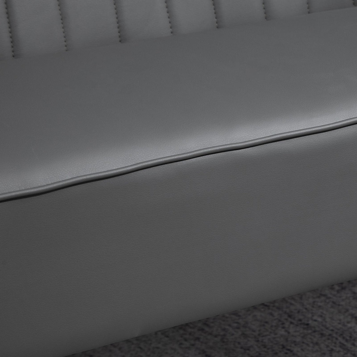 easycomfort easycomfort divano a 2 posti con telaio in legno e rivestimento in pelle sintetica grigio ean 8055776910611