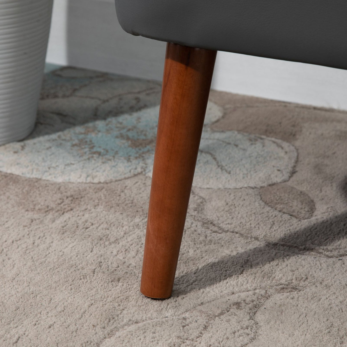 easycomfort easycomfort divano a 2 posti con telaio in legno e rivestimento in pelle sintetica grigio ean 8055776910611