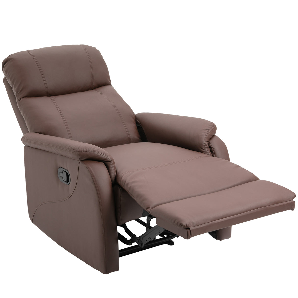 easycomfort easycomfort poltrona relax manuale con schienale reclinabile e poggiapiedi in similpelle marrone ean 8054144131764