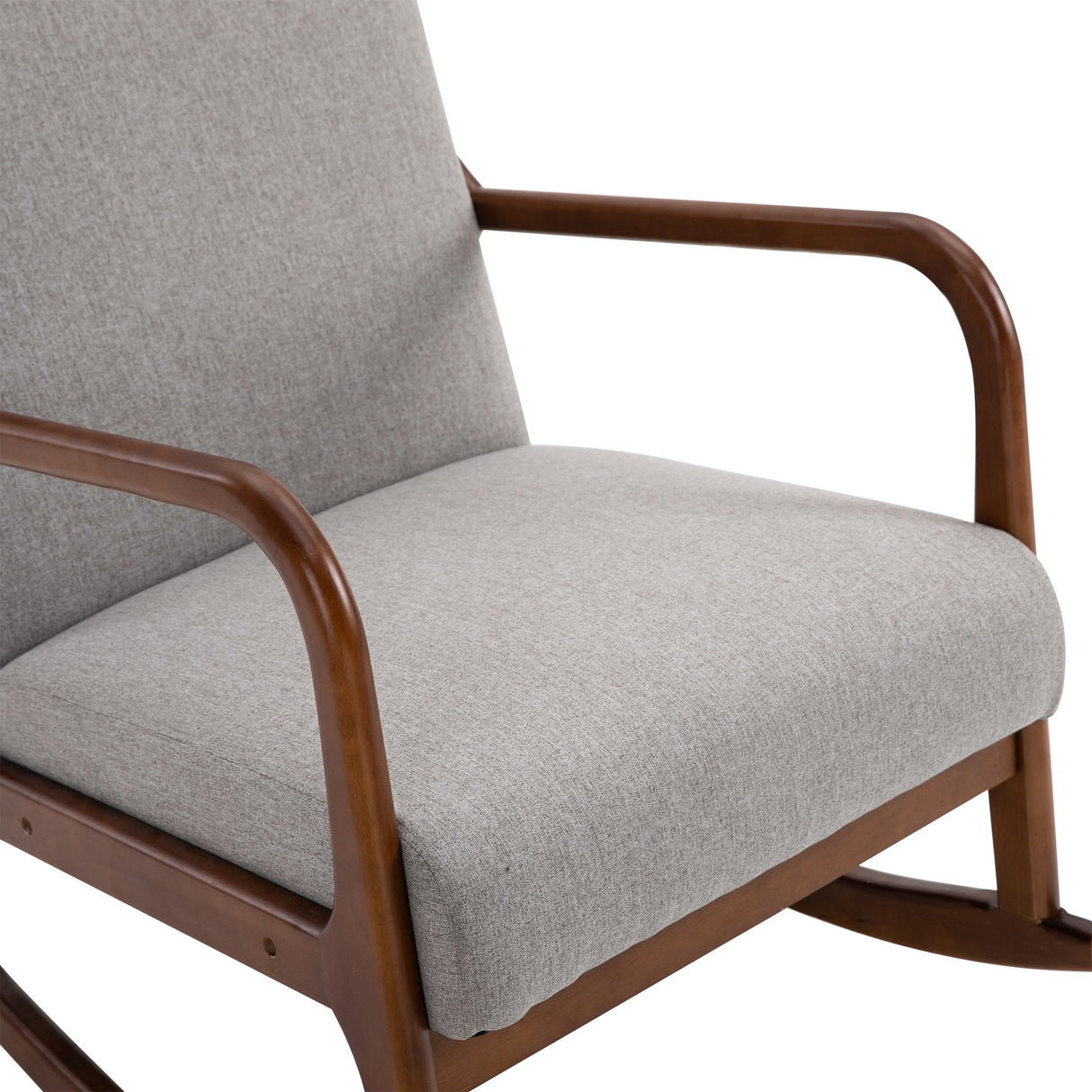 easycomfort easycomfort poltrona a dondolo imbottita in legno e lino grigio ean 8054144132150