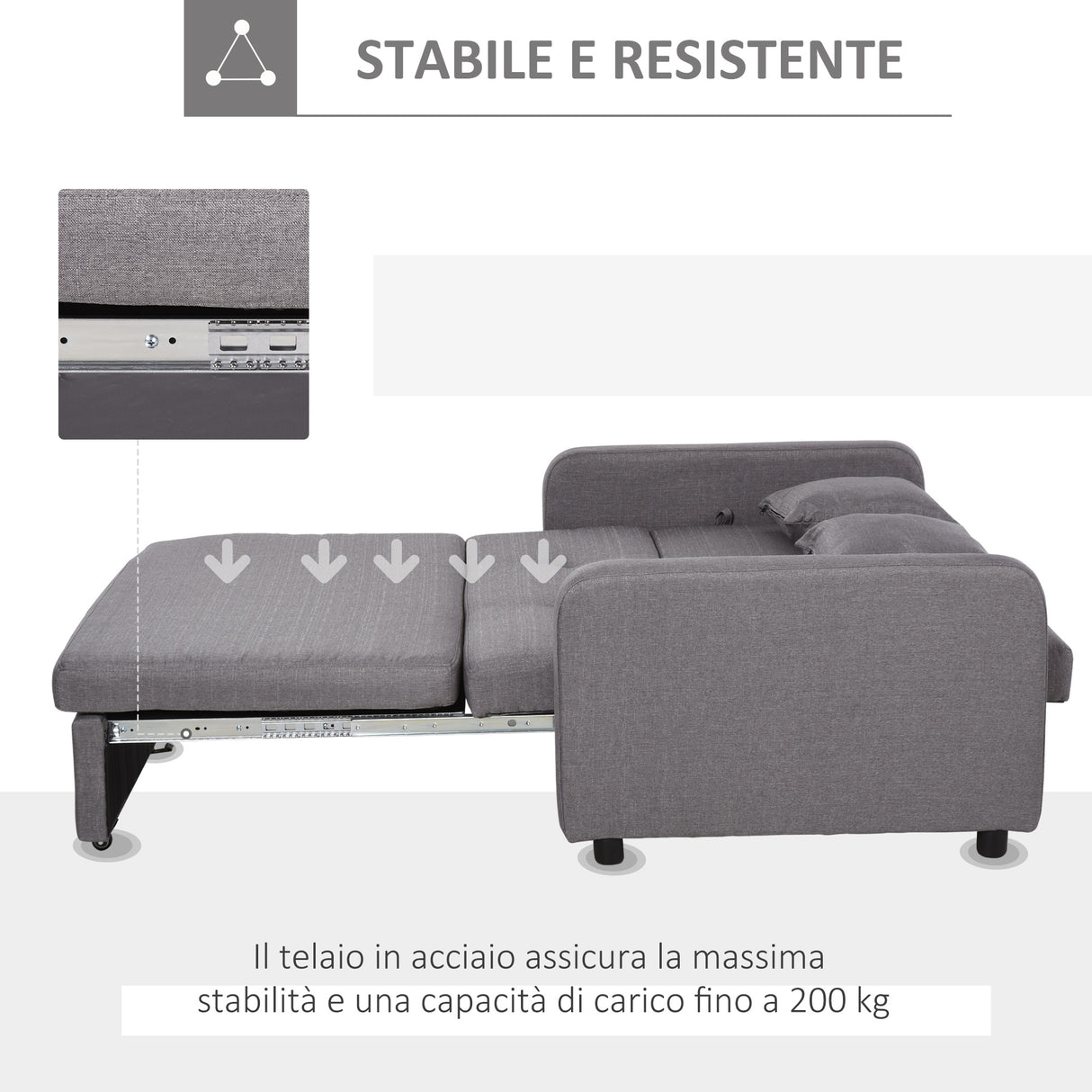 easycomfort easycomfort divano letto 2 posti 2 in 1 con vano contenitore e design moderno letto singolo imbottito e rivestito in lino grigio