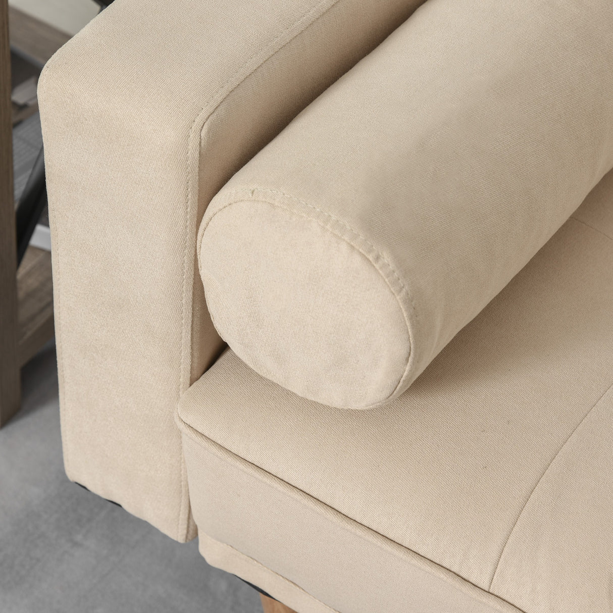 easycomfort easycomfort divano letto 3 posti con schienale regolabile su 3 livelli 2 cuscini e braccioli rimovibili beige 185x84x85cm