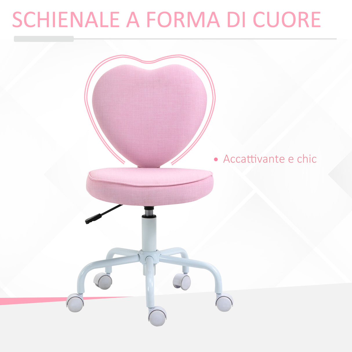 easycomfort easycomfort sedia per scrivania cameretta a forma di cuore con 5 rotelle girevoli ean 8054144131924