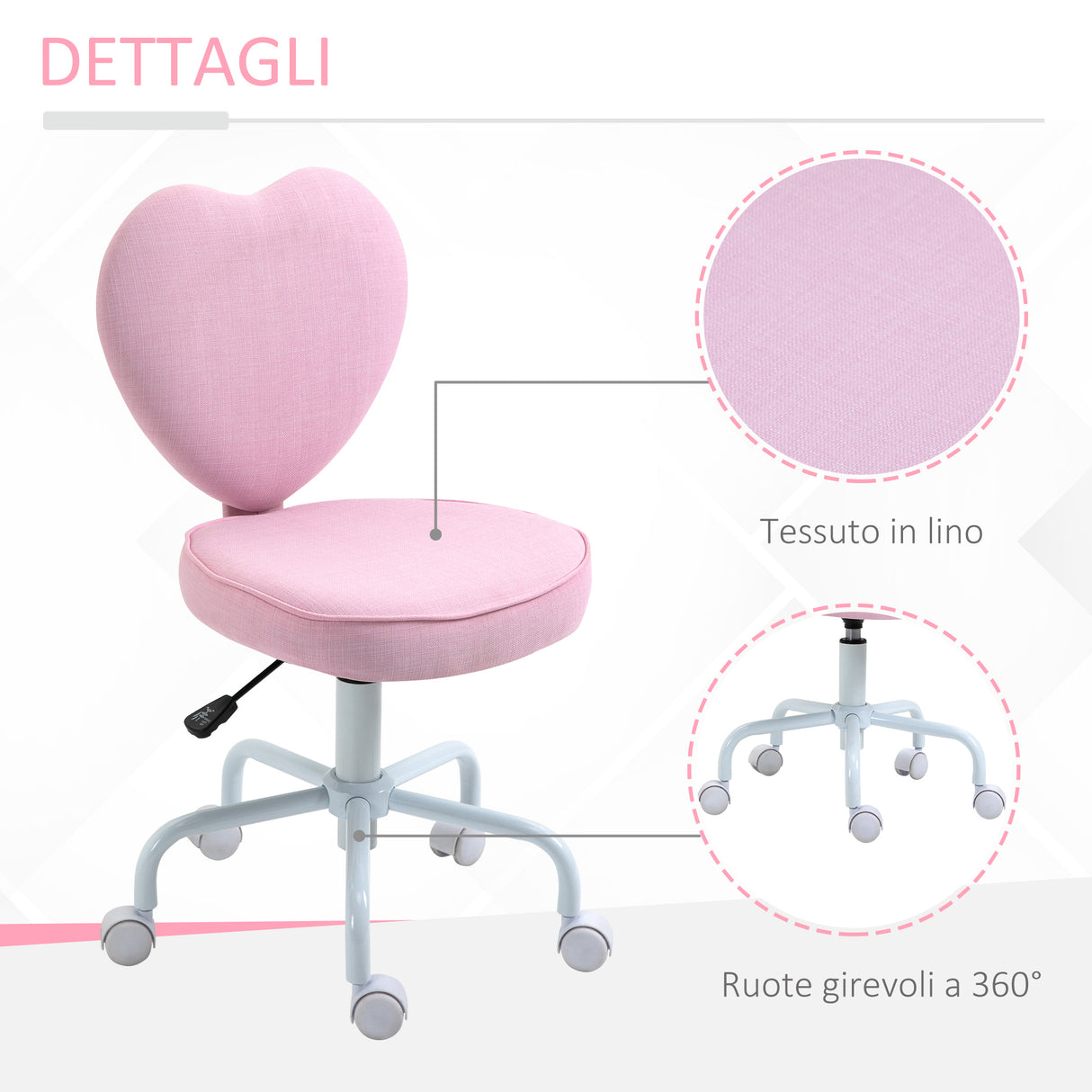 easycomfort easycomfort sedia per scrivania cameretta a forma di cuore con 5 rotelle girevoli ean 8054144131924