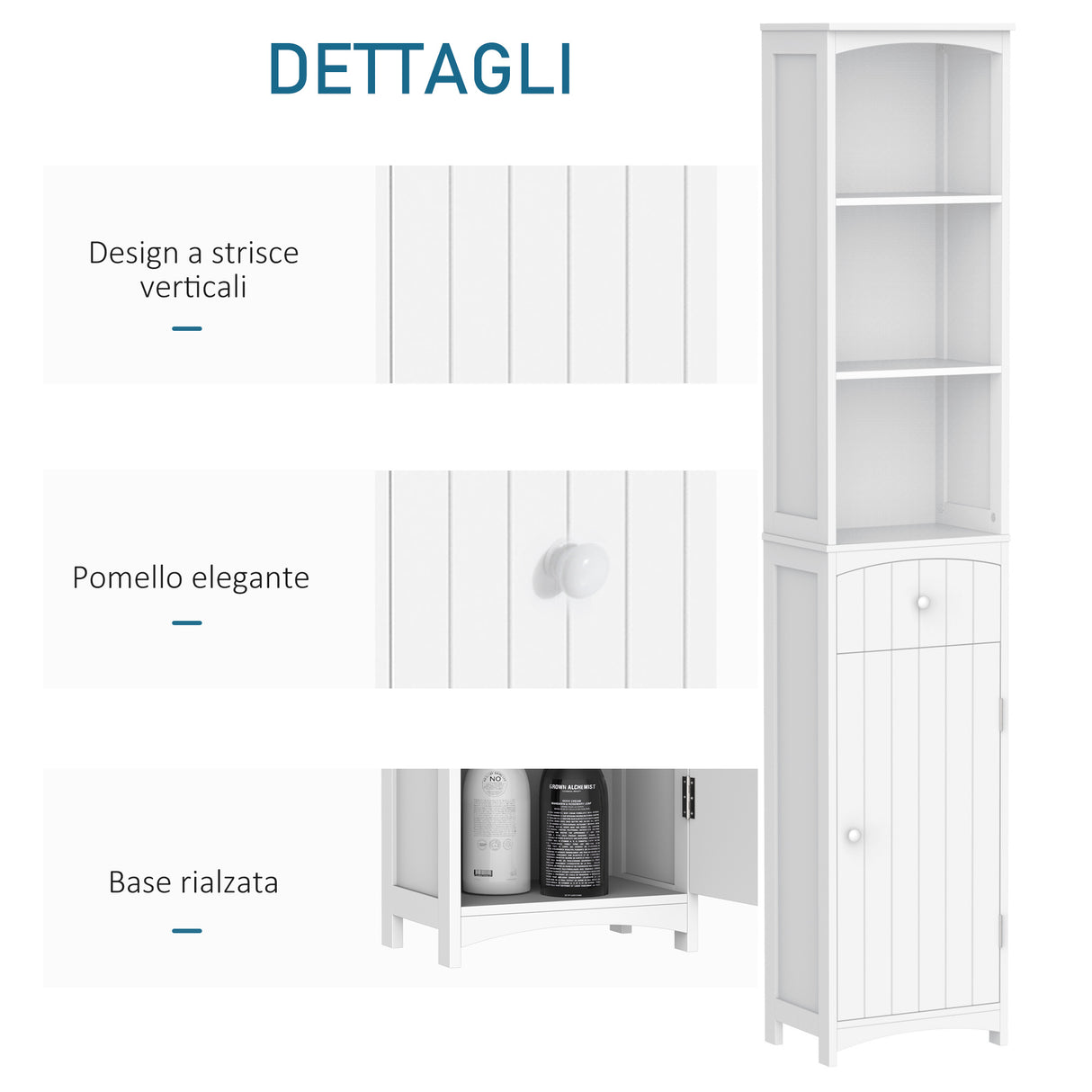 easycomfort easycomfort mobiletto a colonna mdf bianco salvaspazio per bagno 35x24x170cm ean 8054111847384