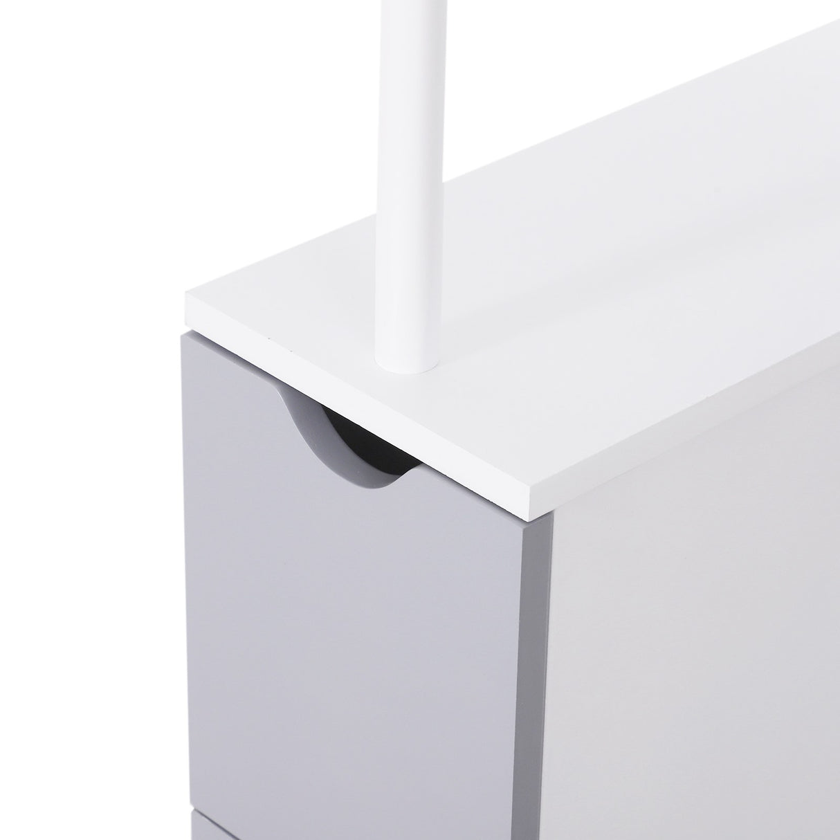 easycomfort easycomfort mobiletto a colonna da bagno salvaspazio in legno bianco e grigio 15x33x136cm ean 8054111841566