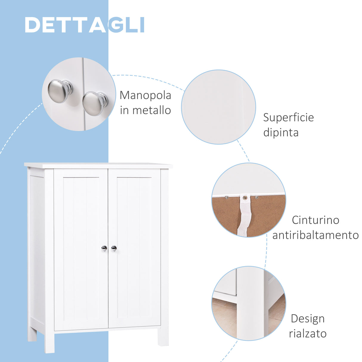 easycomfort easycomfort mobiletto da bagno due ante bianco 60 x 30 x 80cm ean 8054144130422